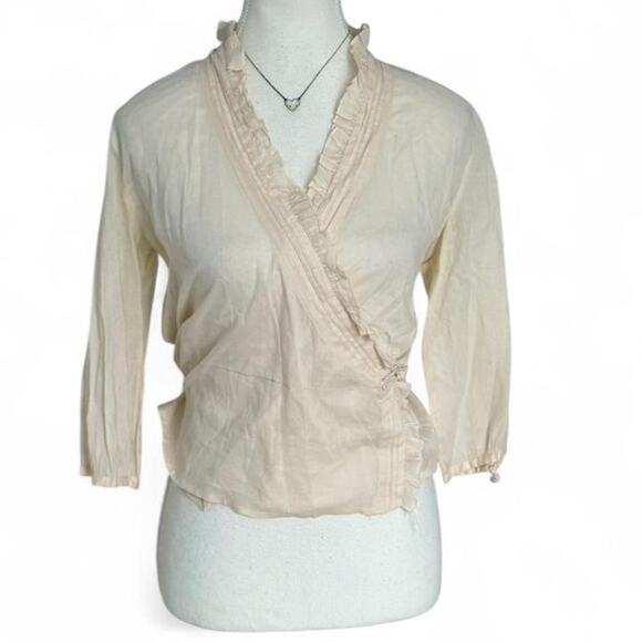 Other Tops - Soft romantic wrap blouse in light cream/champagne cottagecore tone size small